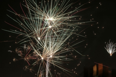 Eilenburg - Silvester 2016 - Willkommen 2017, Feuerwerk in der Stadt