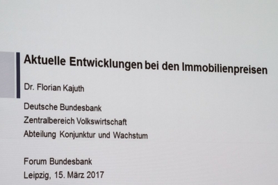Vortrag beim Forum Bundesbank in Leipzig - Immobilienpreise und deren Entwicklung in Deutschland