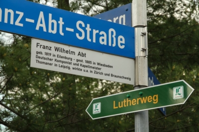 Der Lutherweg durch Eilenburg führt an der Franz-Abt-Straße vorbei.