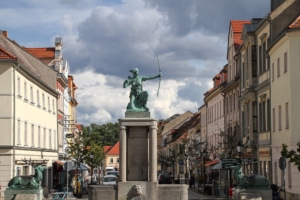 In Großenhain am Markt, Blick zum Frauenmarkt - Workshop Fachkräftesicherung LK Meißen