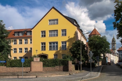 Großenhain - Workshop zum Thema Fachkräftesicherung im Landkreis Meißen - An der Poststraße, Blick zur Innenstadt