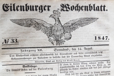 Eilenburger Wochenblatt - NR 33 1847 - Volkssage der Heinzelmännchen oder des kleinen Volkes Hochzeit